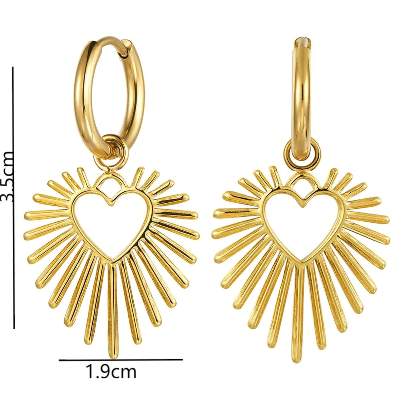 Pendientes de acero inoxidable con forma de corazón para mujeres