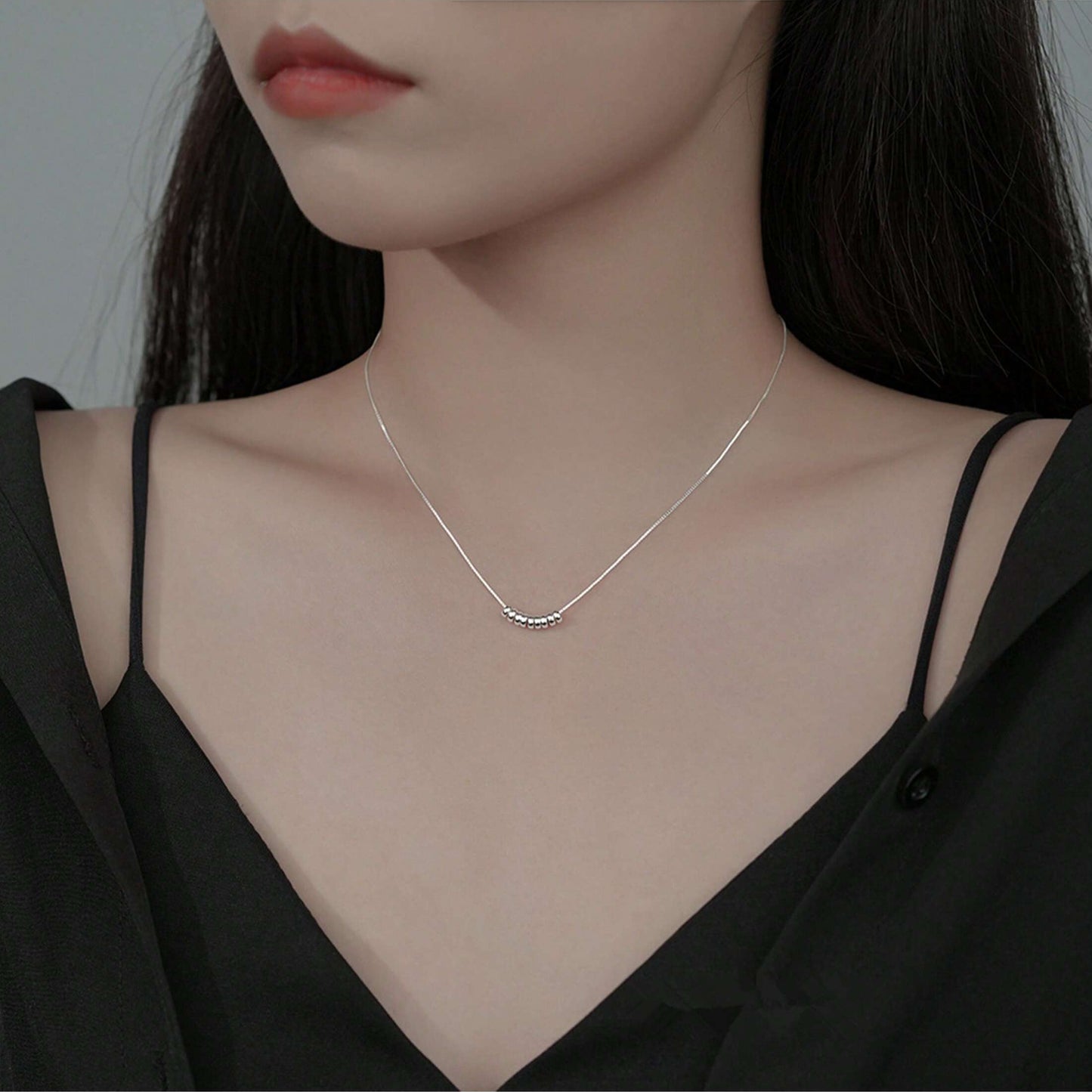Collar de Plata de Ley 925 con Pendiente en Forma de Bola