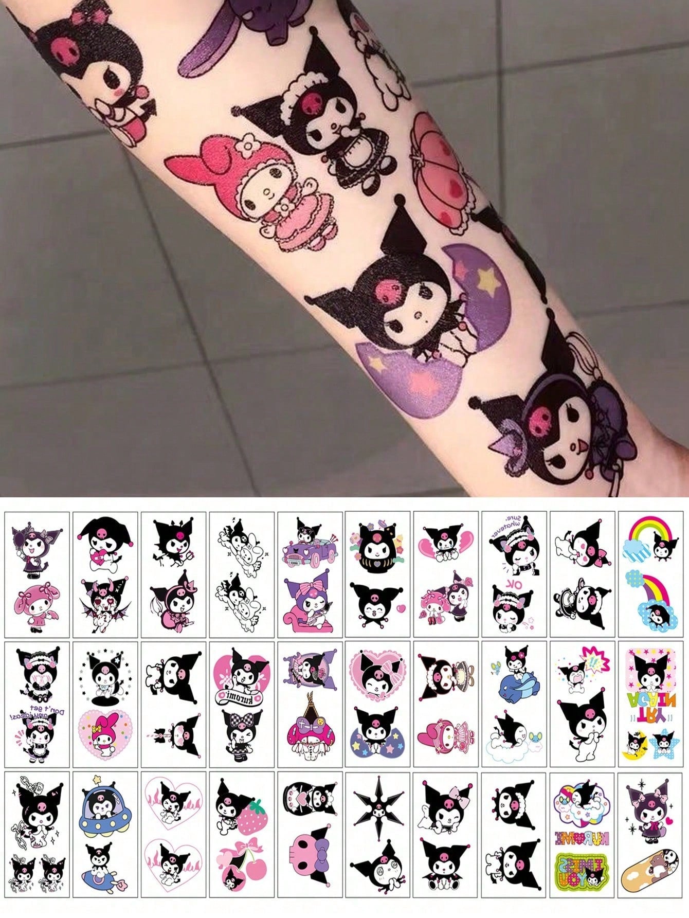 Tatuajes Temporales Kuromi Shein