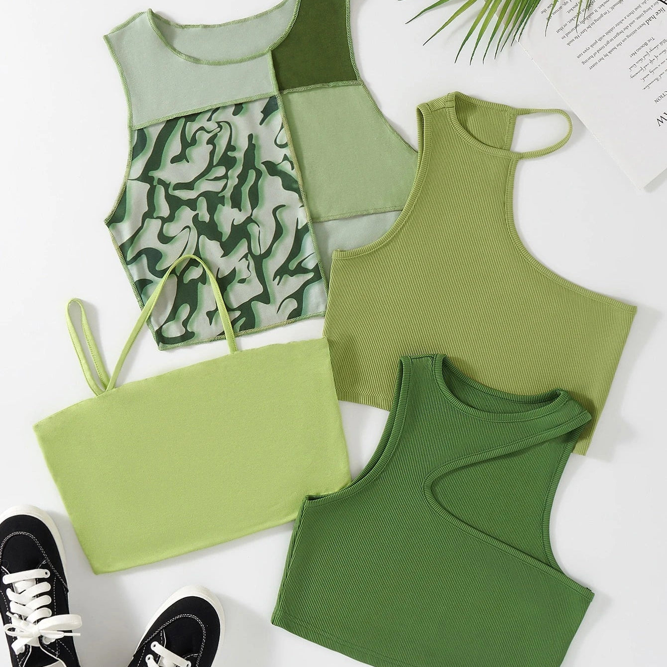 Conjunto 3 piezas EZwear top sin mangas y cami