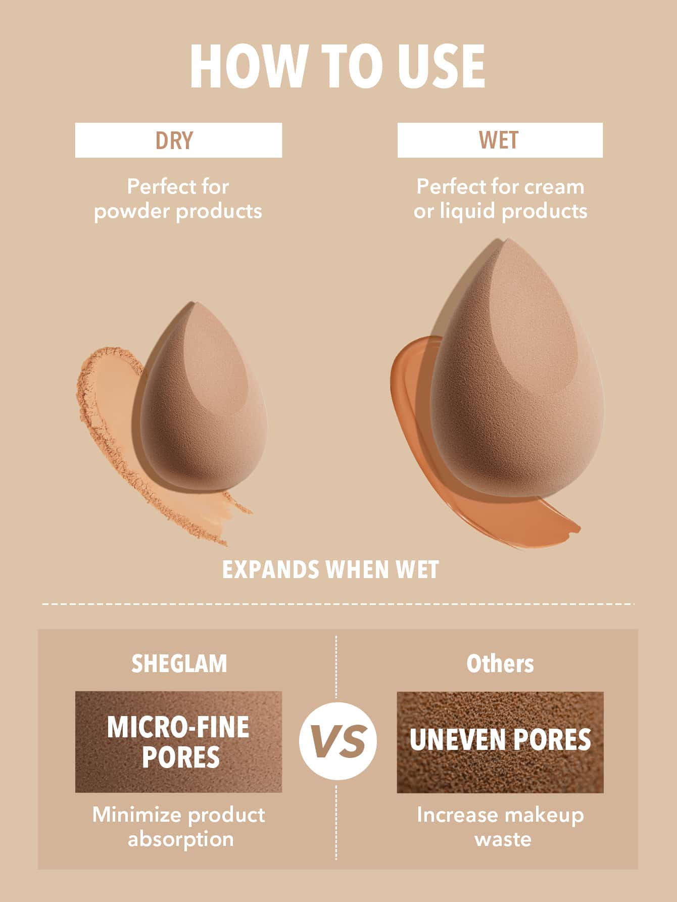 Esponja de maquillaje universal SHEGLAM