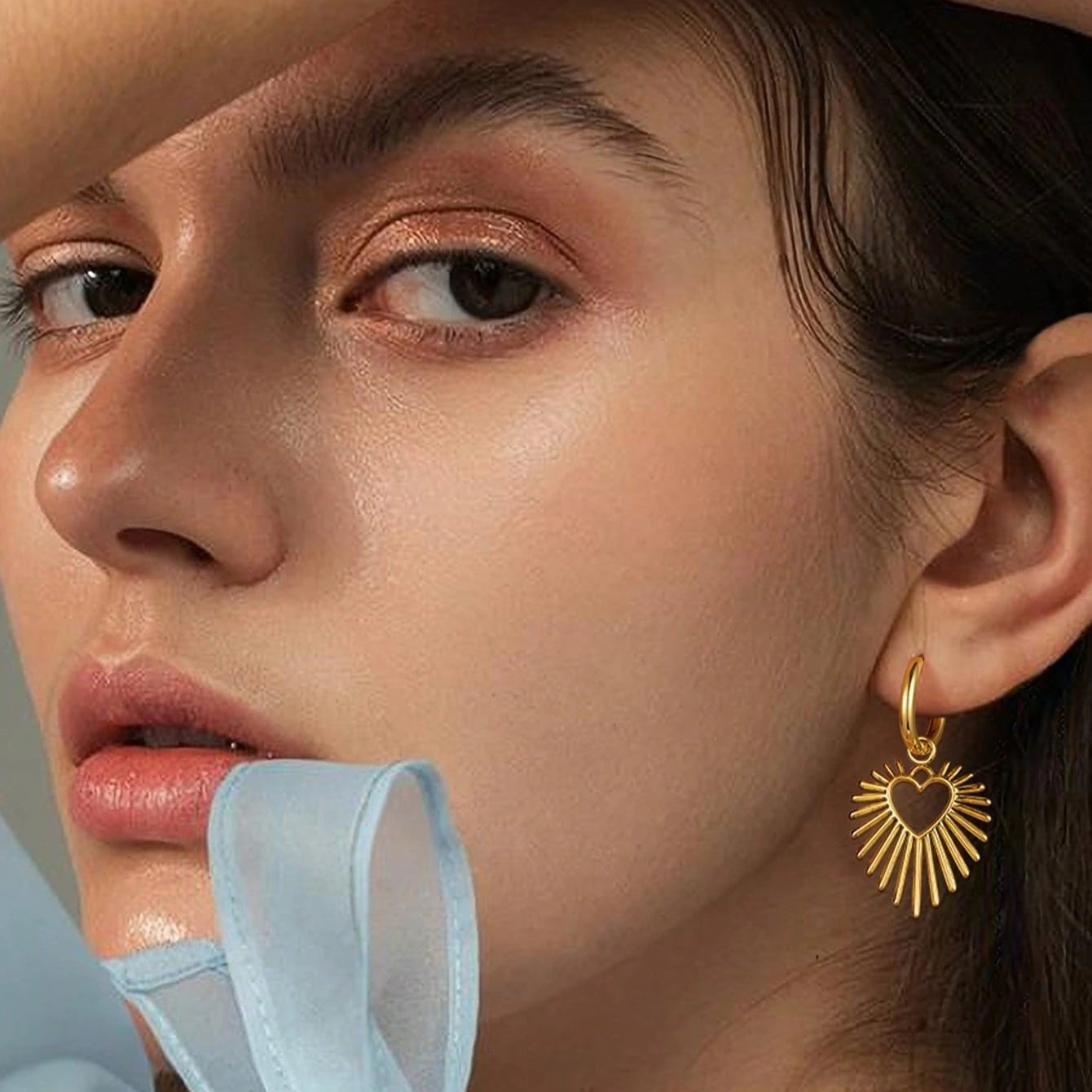 Pendientes de acero inoxidable con forma de corazón para mujeres