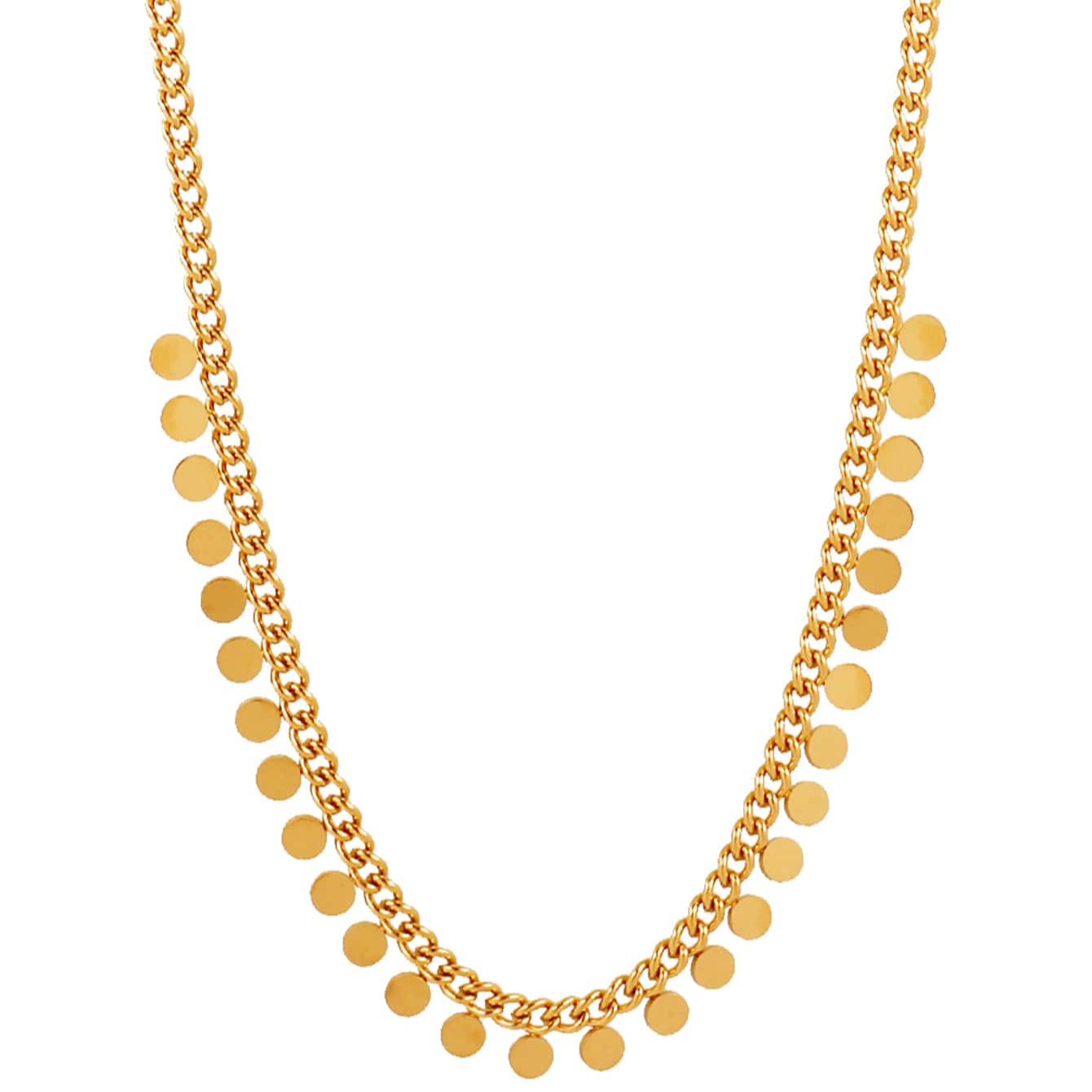 Collar de Acero Inoxidable Redondo con Borla para Mujer
