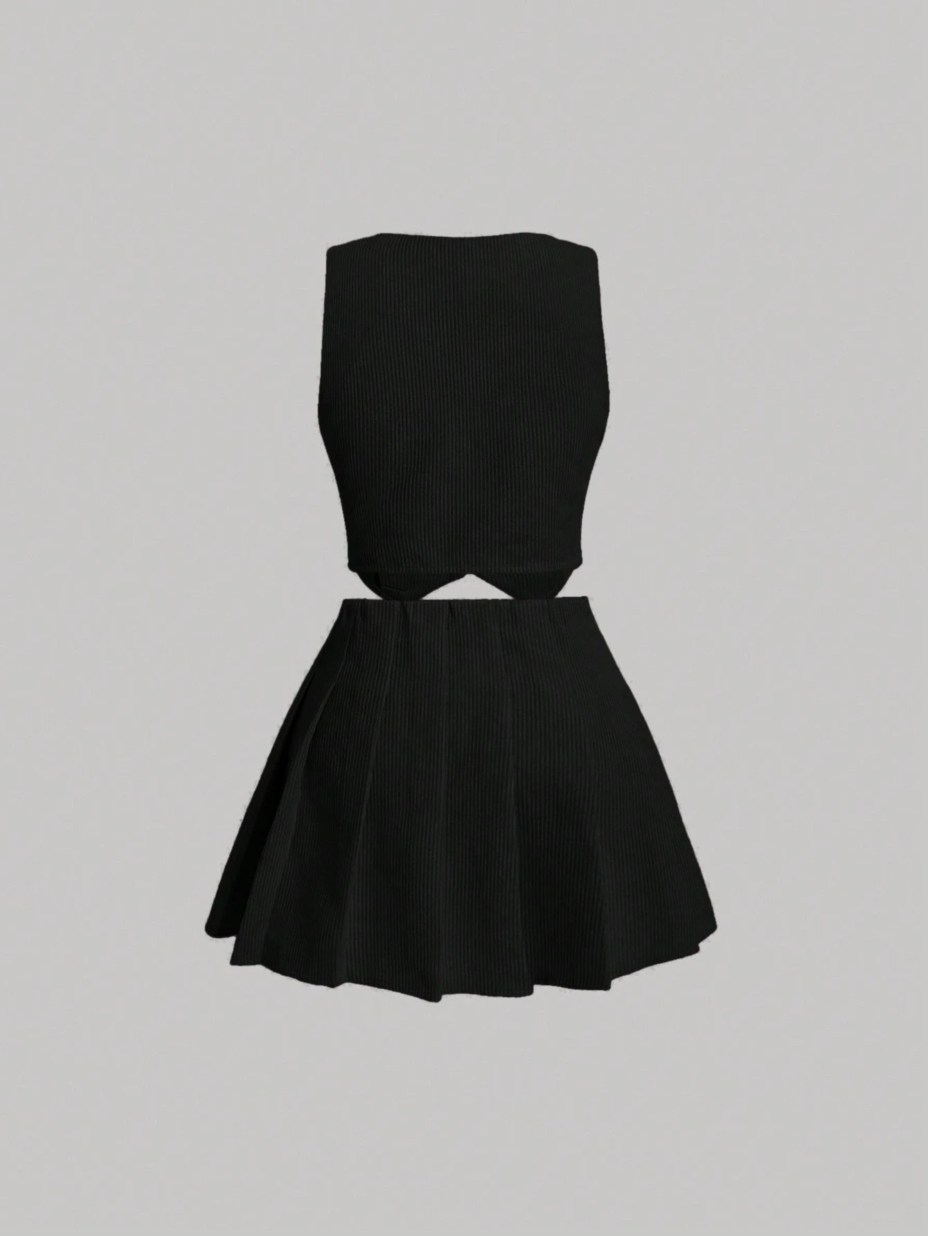Traje de Vestido de Mujer de Corte Único y Falda Plisada
