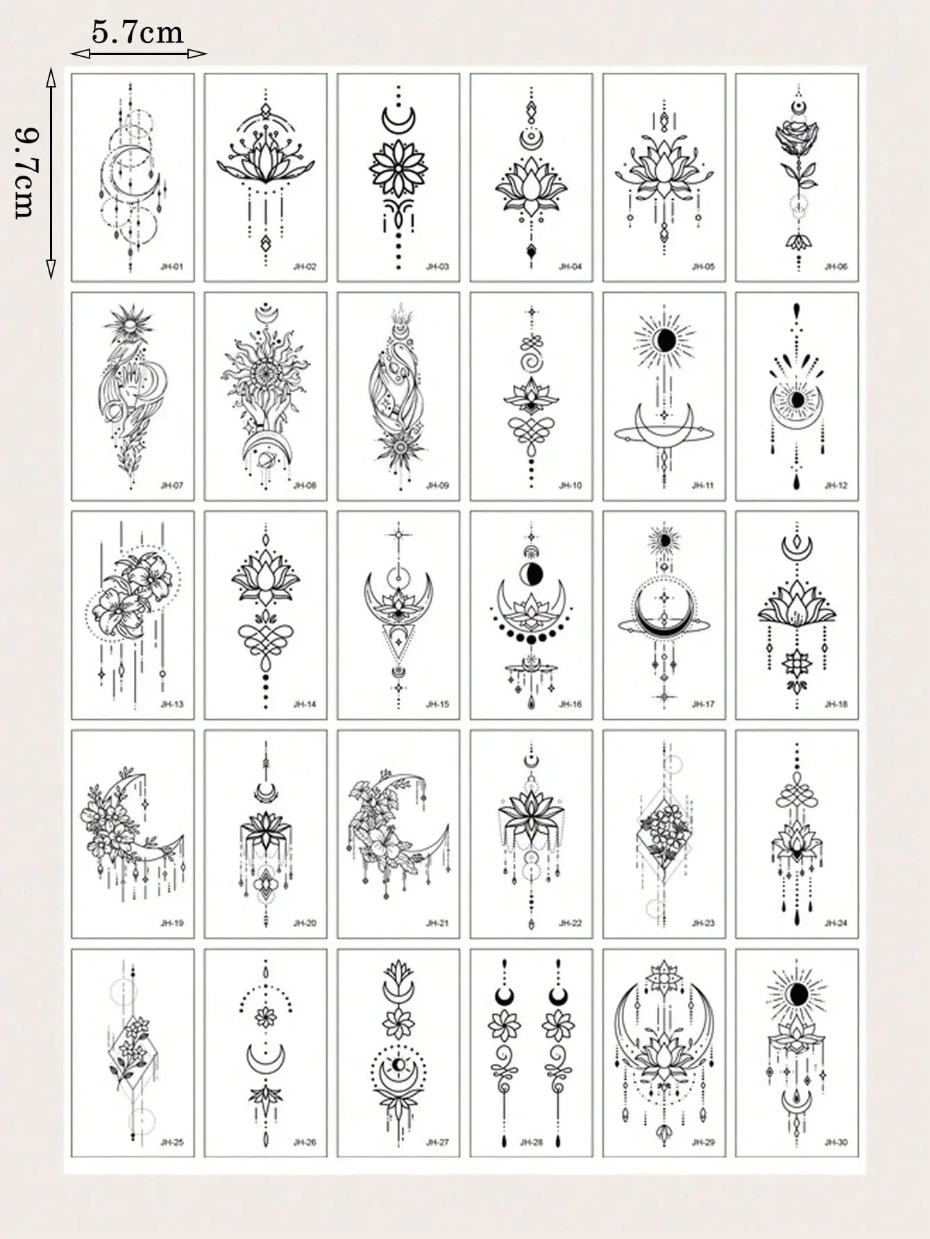 Tatuajes Temporales de Colores Sólidos de 30 Piezas