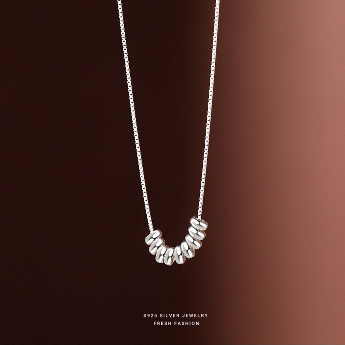Collar de Plata de Ley 925 con Pendiente en Forma de Bola