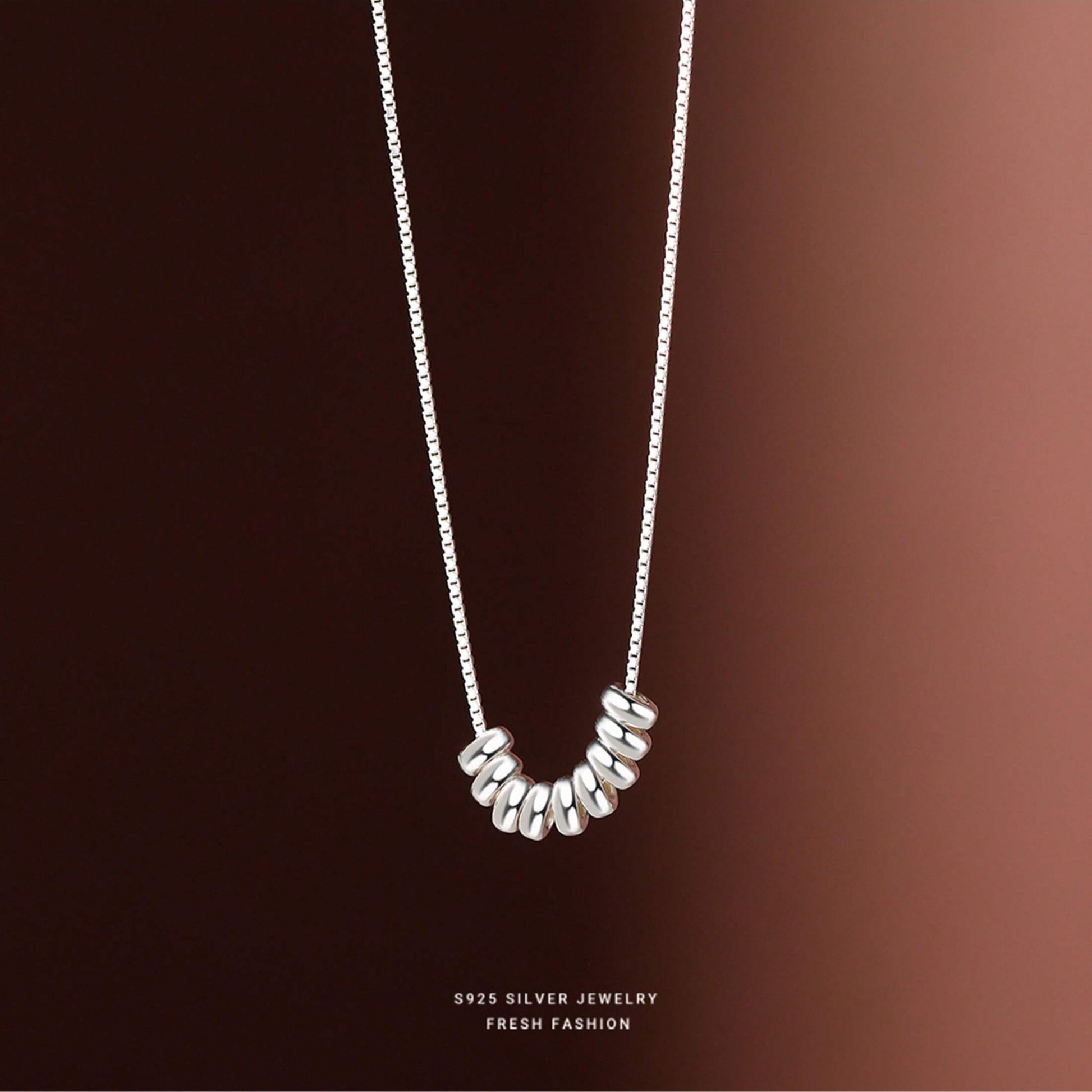 Collar de Plata de Ley 925 con Pendiente en Forma de Bola