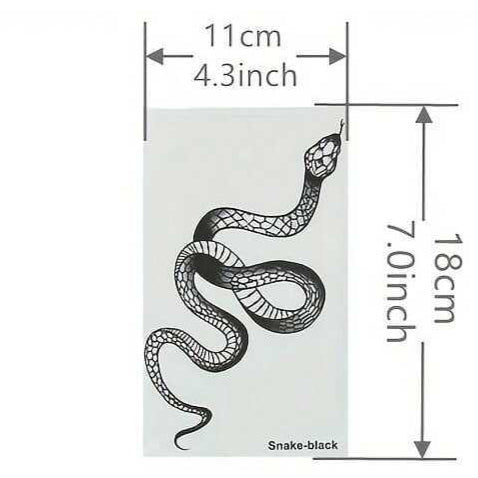 Tatuaje Temporal Impermeable Serpiente Negra 1 Pieza 2-5 Días