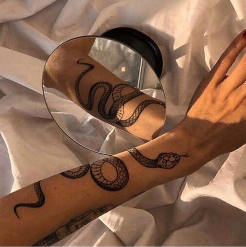 Tatuaje Temporal Impermeable Serpiente Negra 1 Pieza 2-5 Días