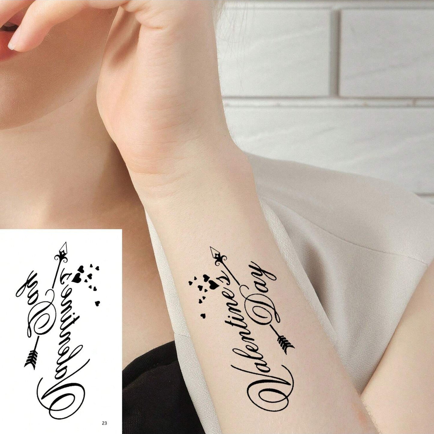Tatuajes Temporales con Diseños de Corazón Negro