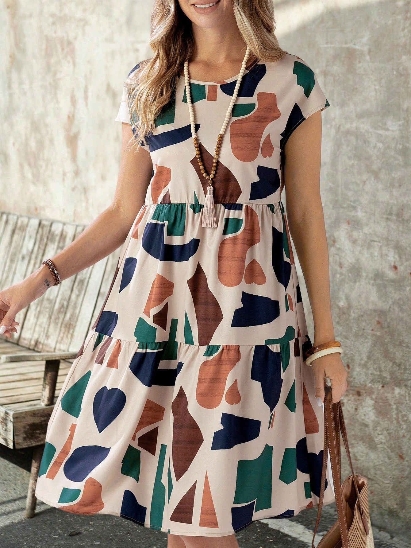 Vestido de verano de EMERY ROSE con estampado geométrico