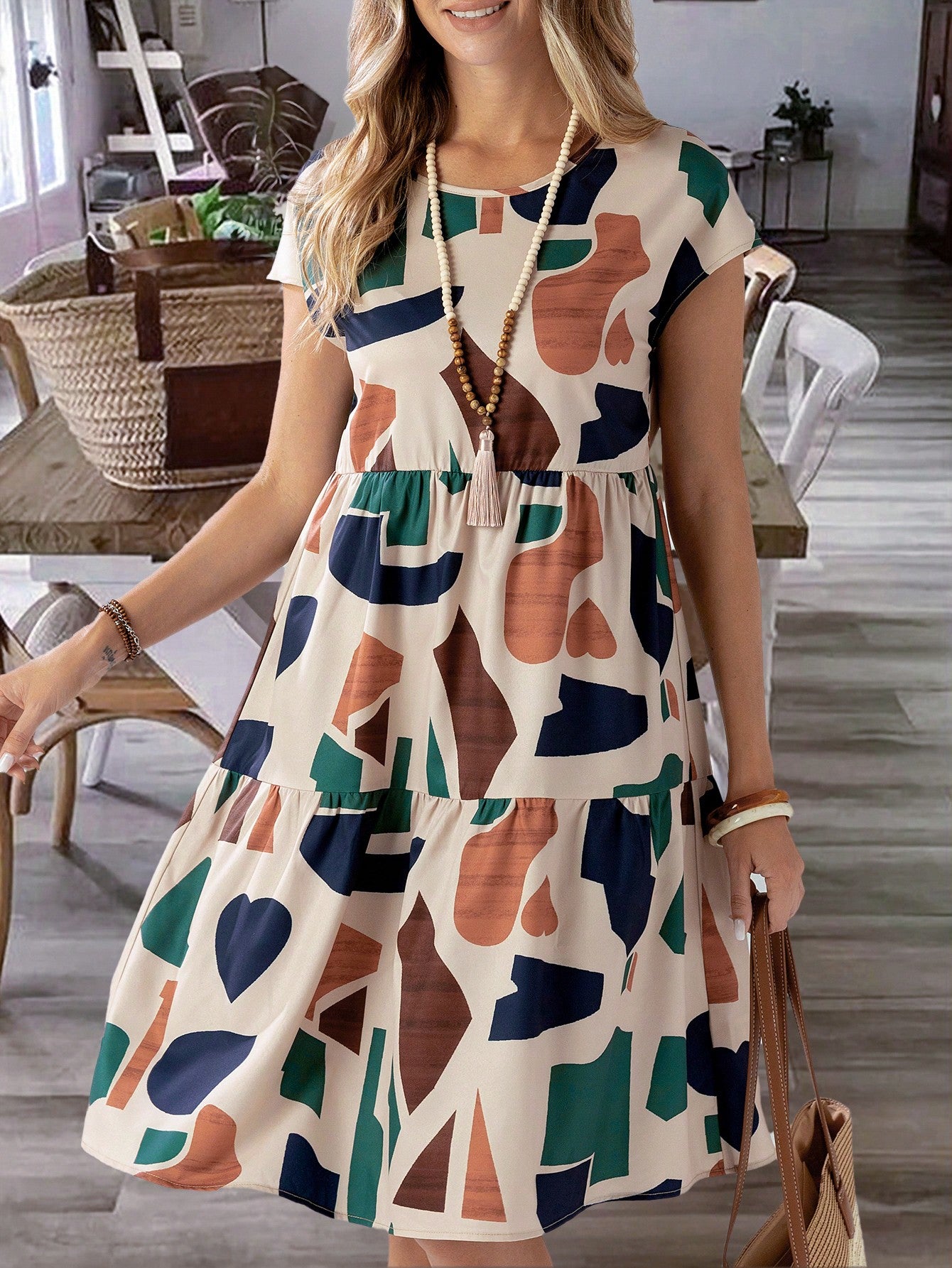Vestido de verano de EMERY ROSE con estampado geométrico