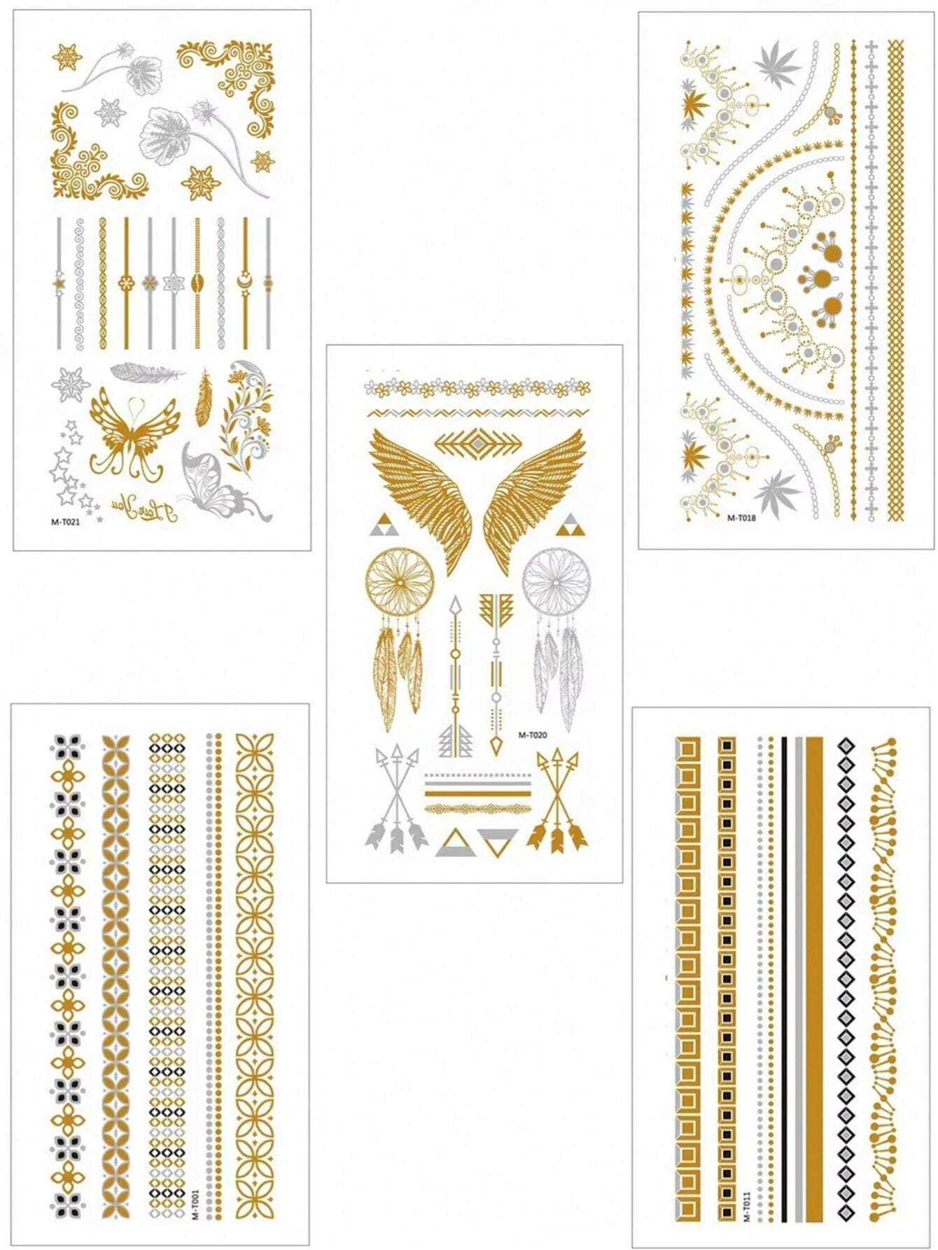 Tatuajes Temporales de Laca de Oro
