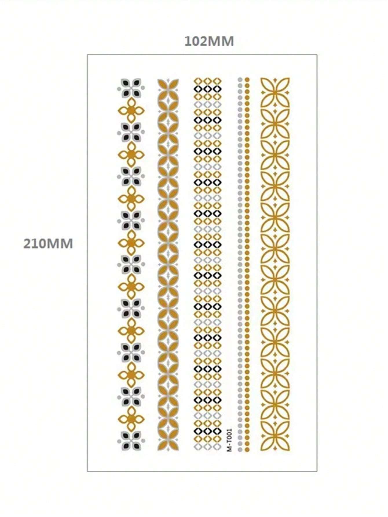 Tatuajes Temporales de Laca de Oro