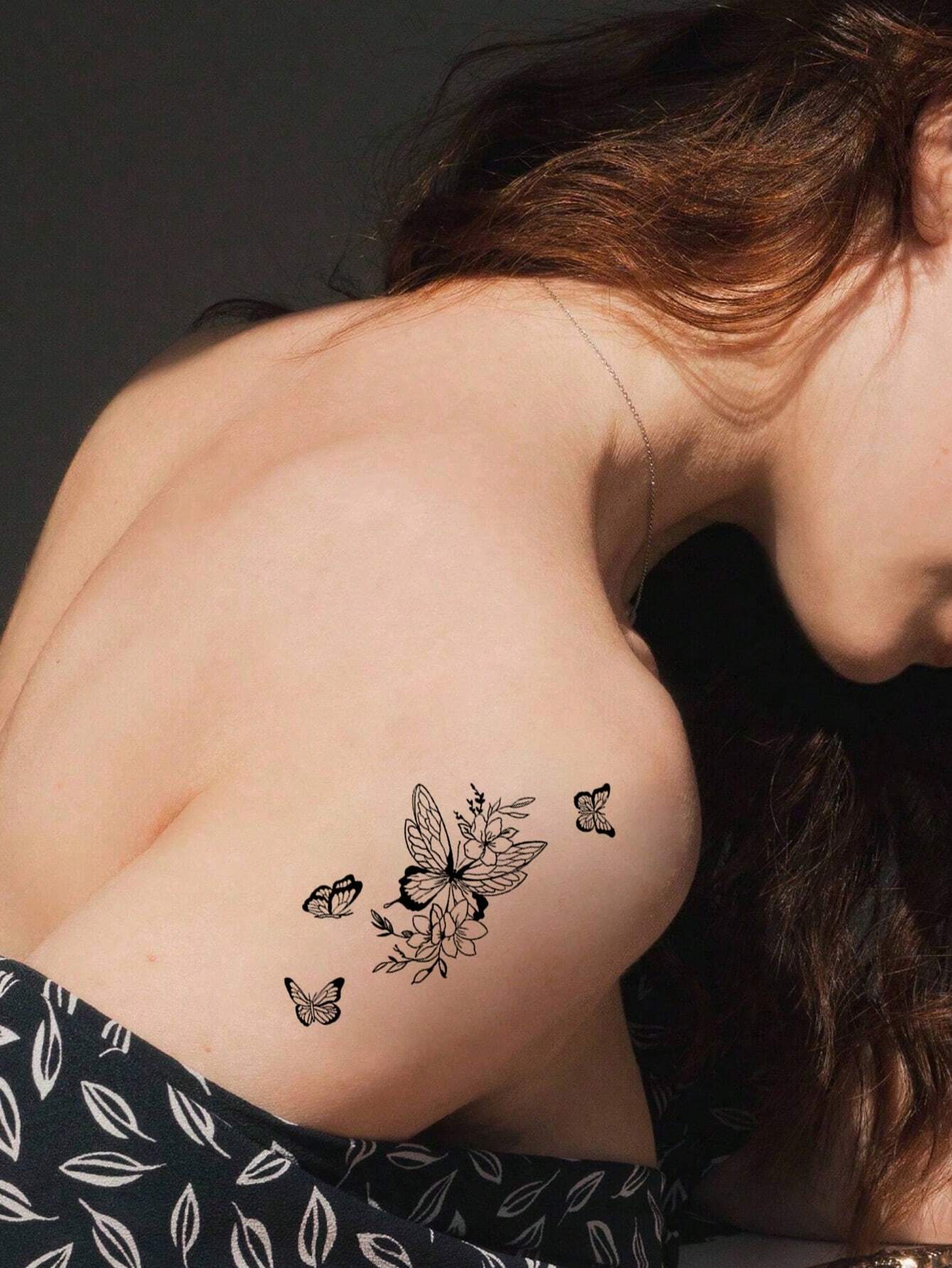 Tatuajes Temporales de Mariposa y Flores