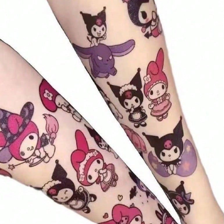 Set de 30 Pegatinas Anime Hello Kitty y Cinnamoroll Impermeables