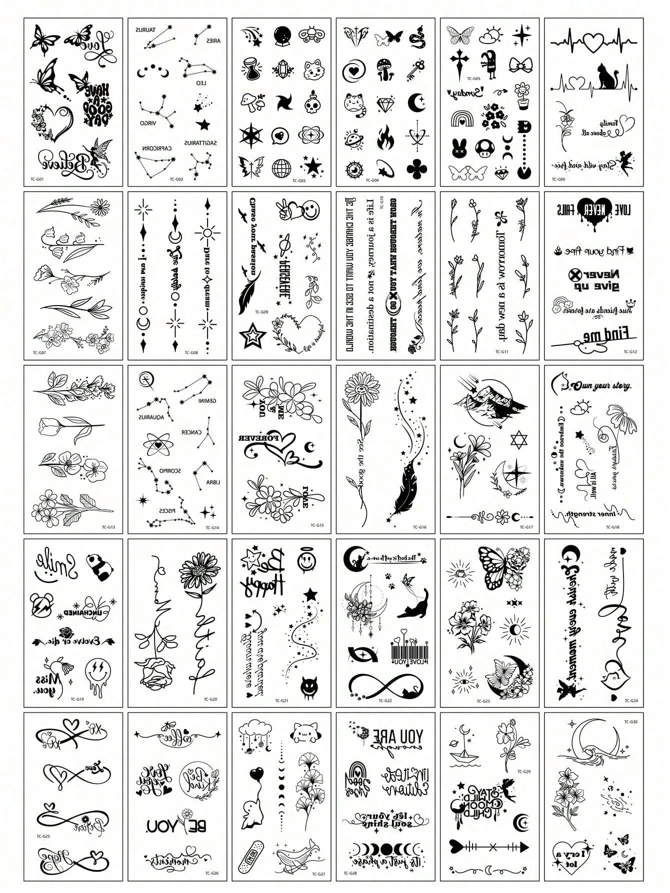Tatuajes temporales de mariposa negra