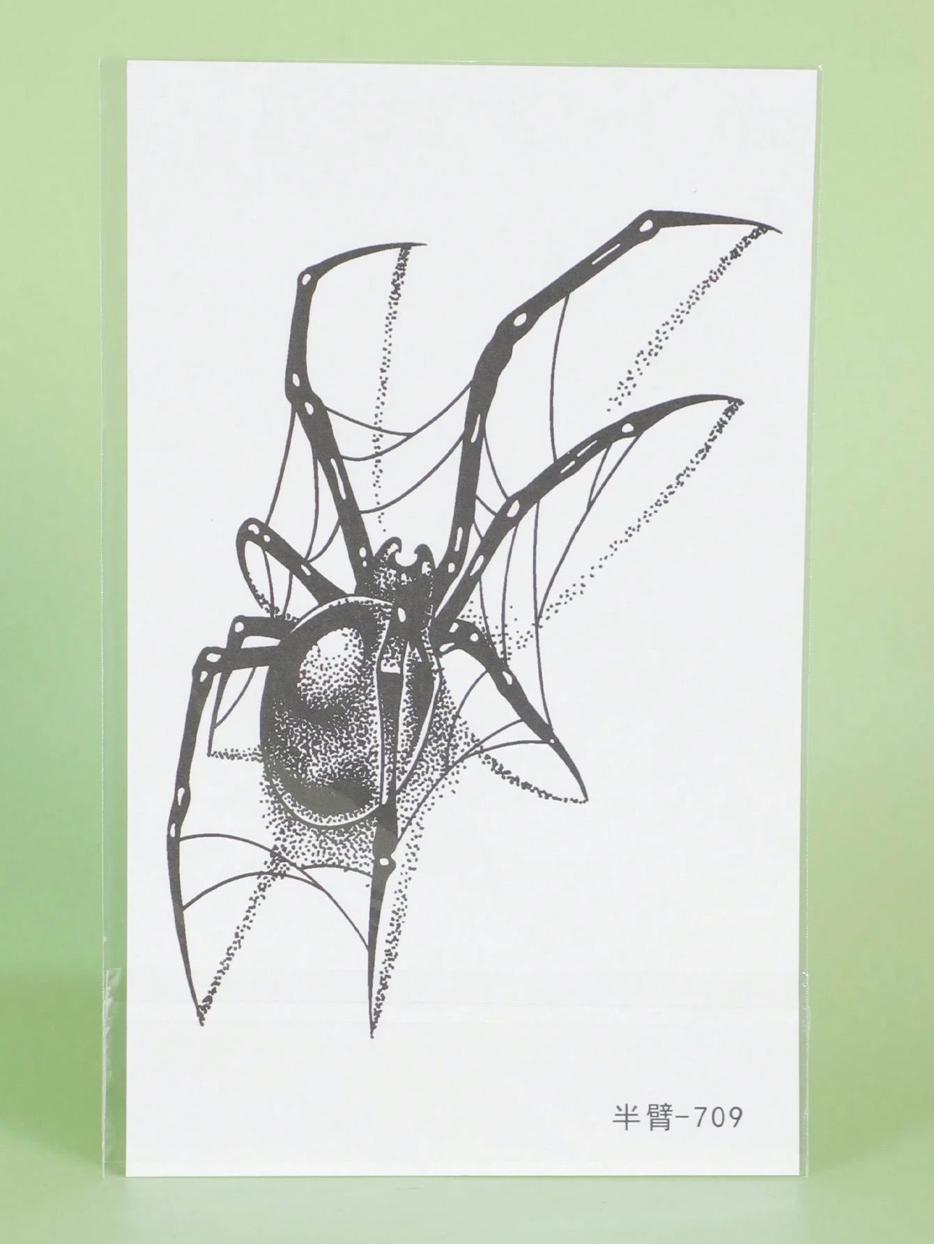Tatuaje Temporal de Araña Negro Impermeable para Hombre y Mujer