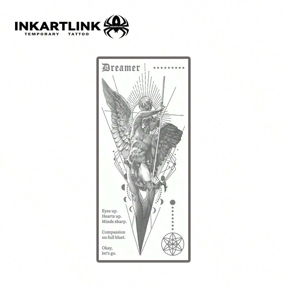 Tatuaje Temporal Inkartlink 8x18cm Patrón Jugo de Hierbas Dios Caído