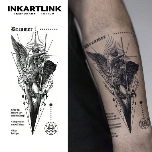 Tatuaje Temporal Inkartlink 8x18cm Patrón Jugo de Hierbas Dios Caído