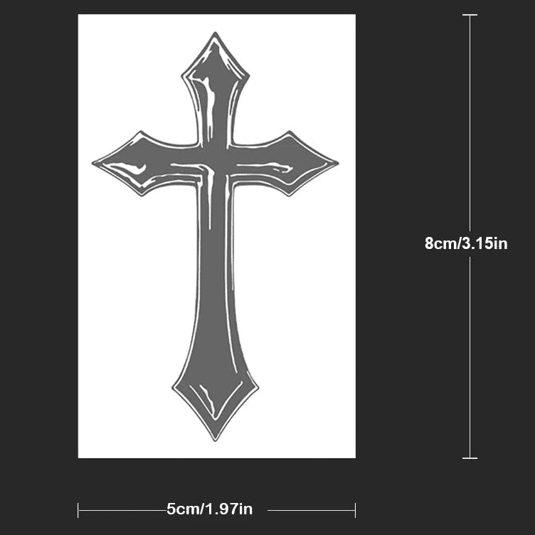 Tatuaje Temporal Gothic Cross INKARTLINK, Pack 3 Diseños Oscuros