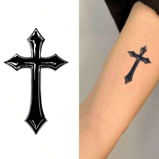 Tatuaje Temporal Gothic Cross INKARTLINK, Pack 3 Diseños Oscuros