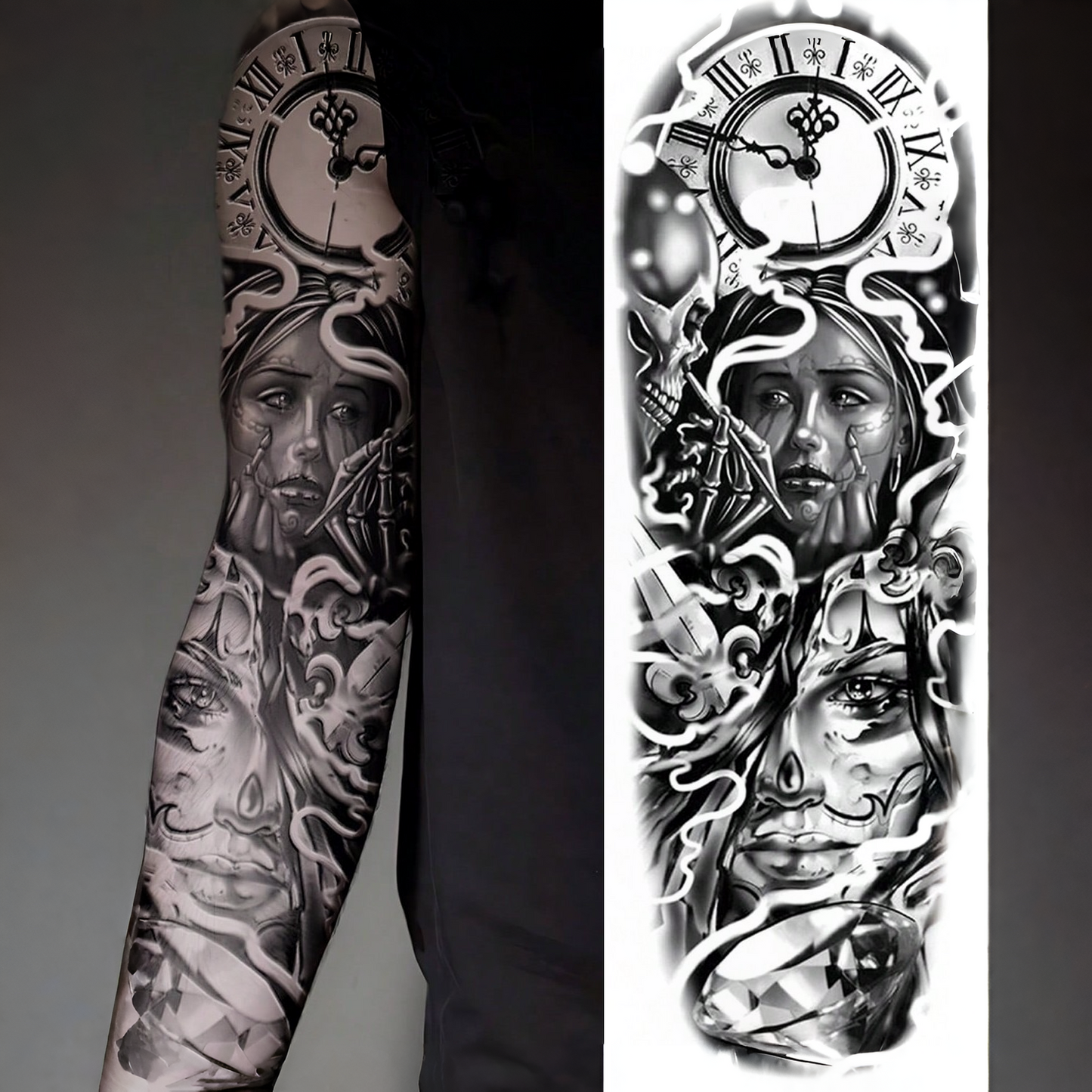 Tatuaje Temporal Brazo Reloj Shein
