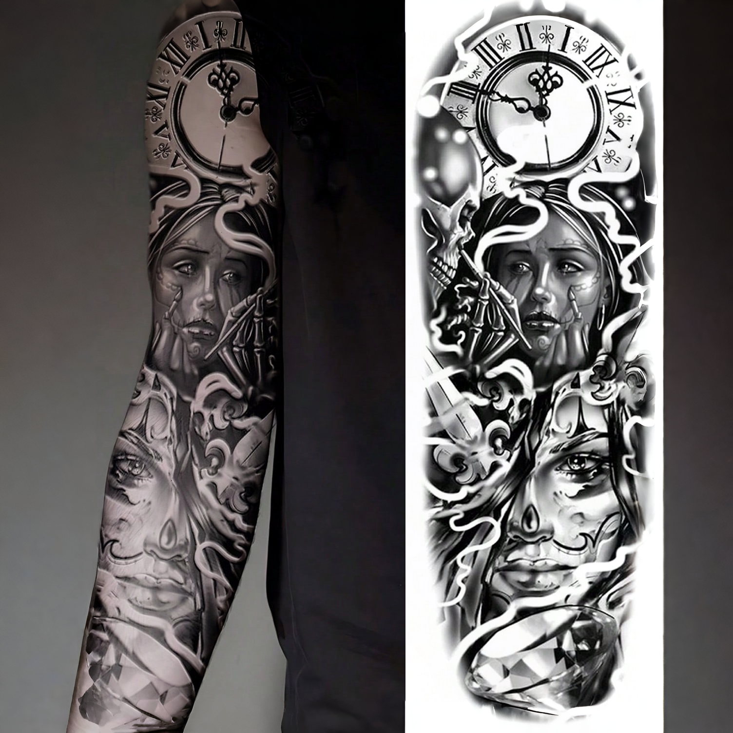 Tatuaje Temporal Brazo Reloj Shein
