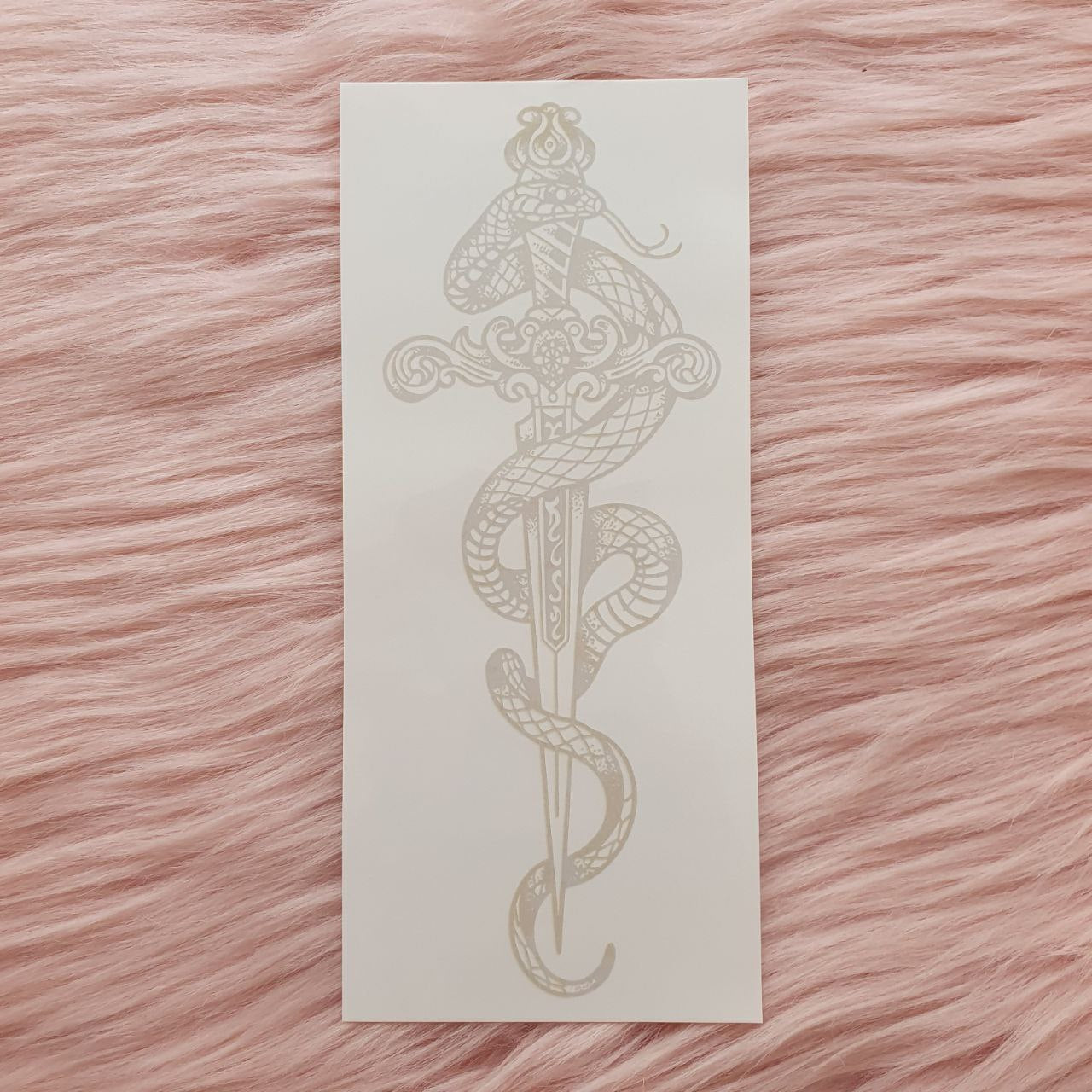 🔝 Tatuaje Temporal Serpiente y Espada INKARTLINK