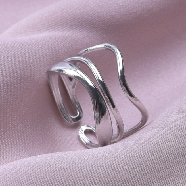 Anillo Olas Ajustable Limón de Rosa