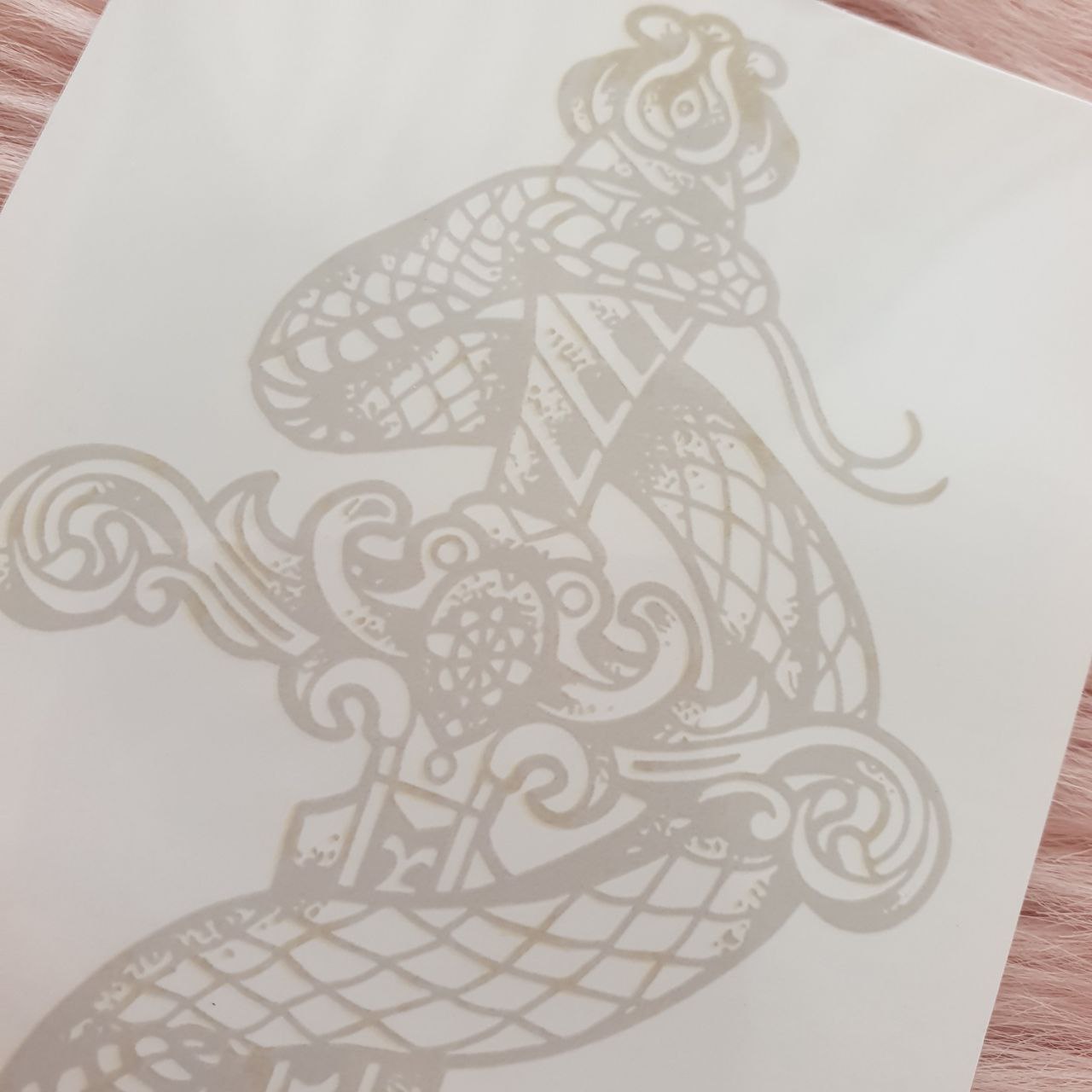🔝 Tatuaje Temporal Serpiente y Espada INKARTLINK