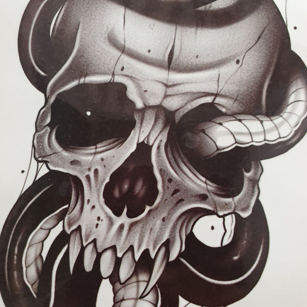 Tatuaje Temporal de Calavera y Serpiente Shein