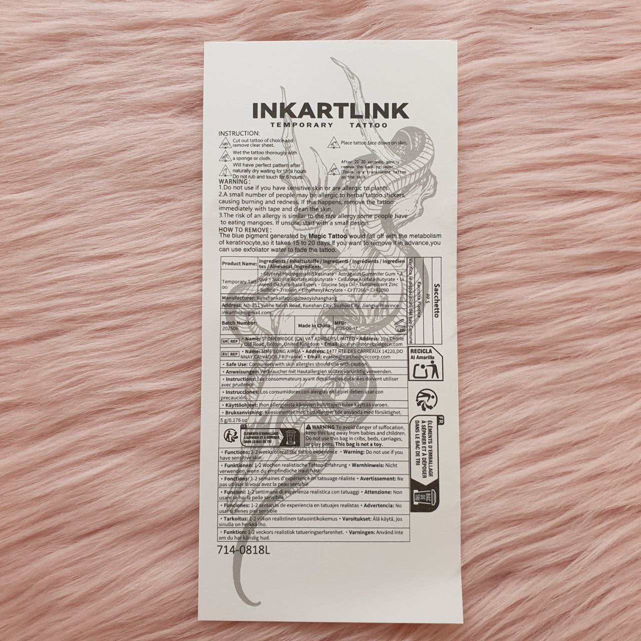 🔝 Tatuaje Temporal Serpiente y Madera INKARTLINK
