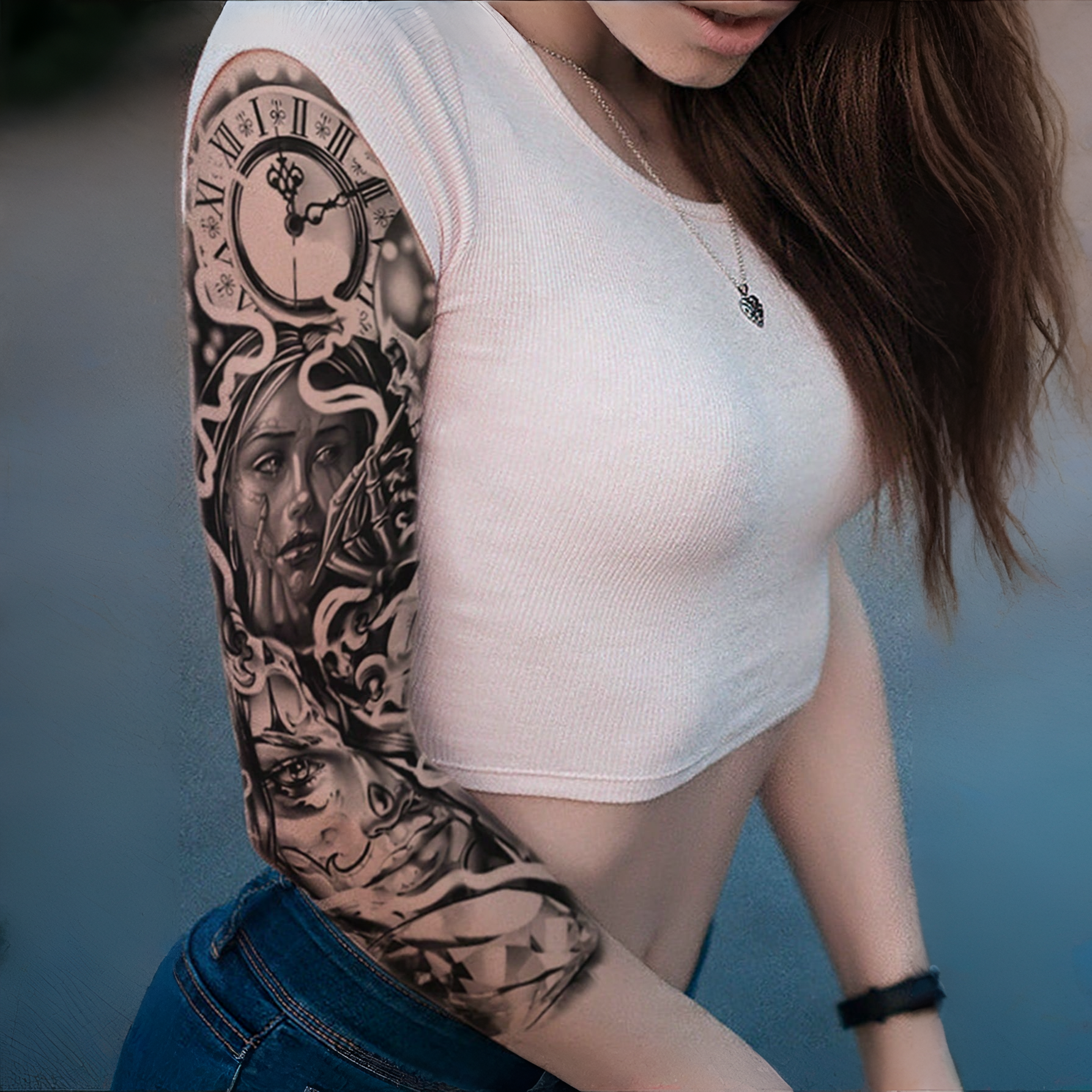Tatuaje Temporal Brazo Reloj Shein