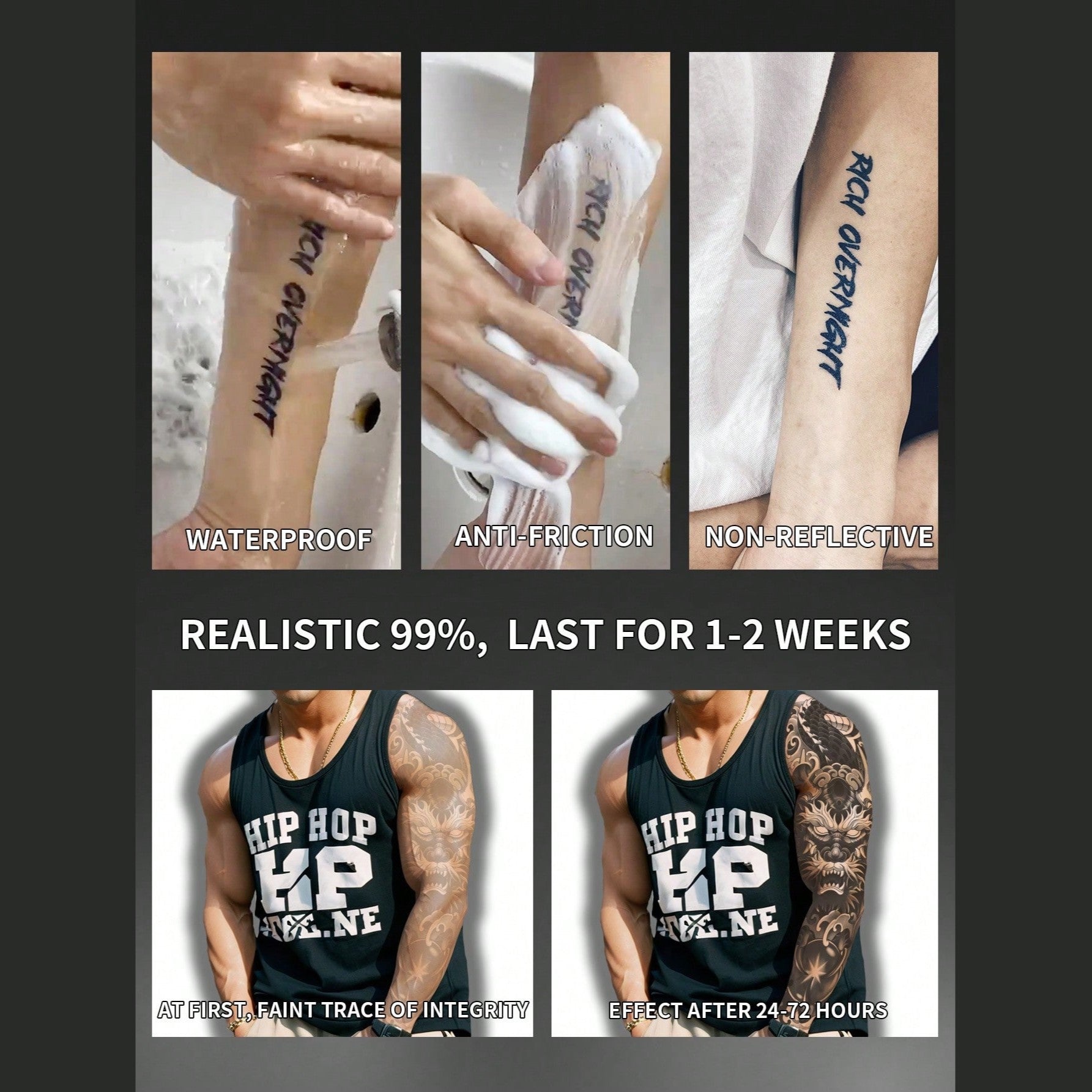 🔝 Tatuaje Temporal Brazo Dragón Shein