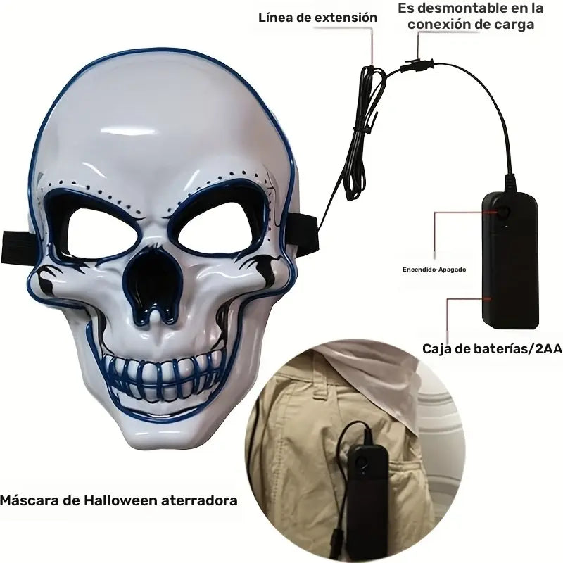Máscara de Calavera LED Temu