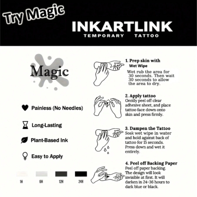 🔝 Tatuaje Temporal Serpiente y Espada INKARTLINK
