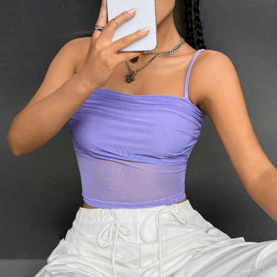 Top Velo Morado [M] SHEIN EZwear