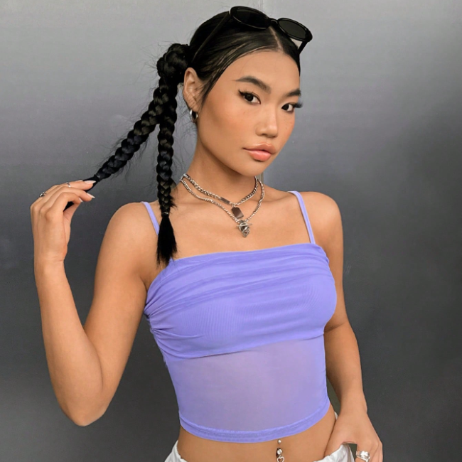 Top Velo Morado [M] SHEIN EZwear