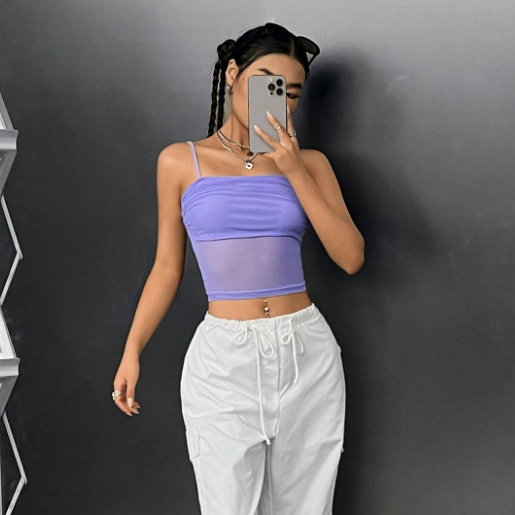 Top Velo Morado [M] SHEIN EZwear