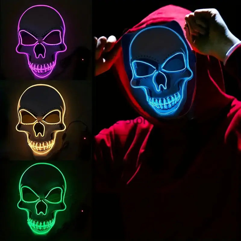 Máscara de Calavera LED Temu