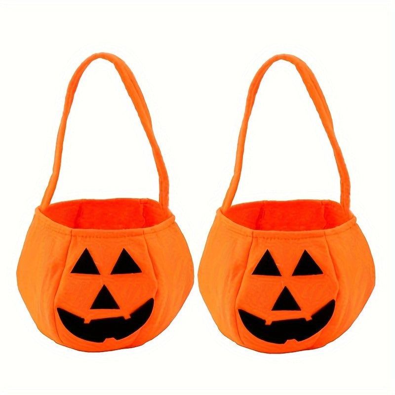Bolsa de Calabaza Tejida de Halloween para Dulces: Cubo de Calabaza para Truco o Trato